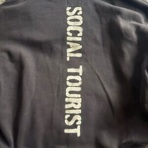 Social Tourist Black Jacket - Graphic Back Print